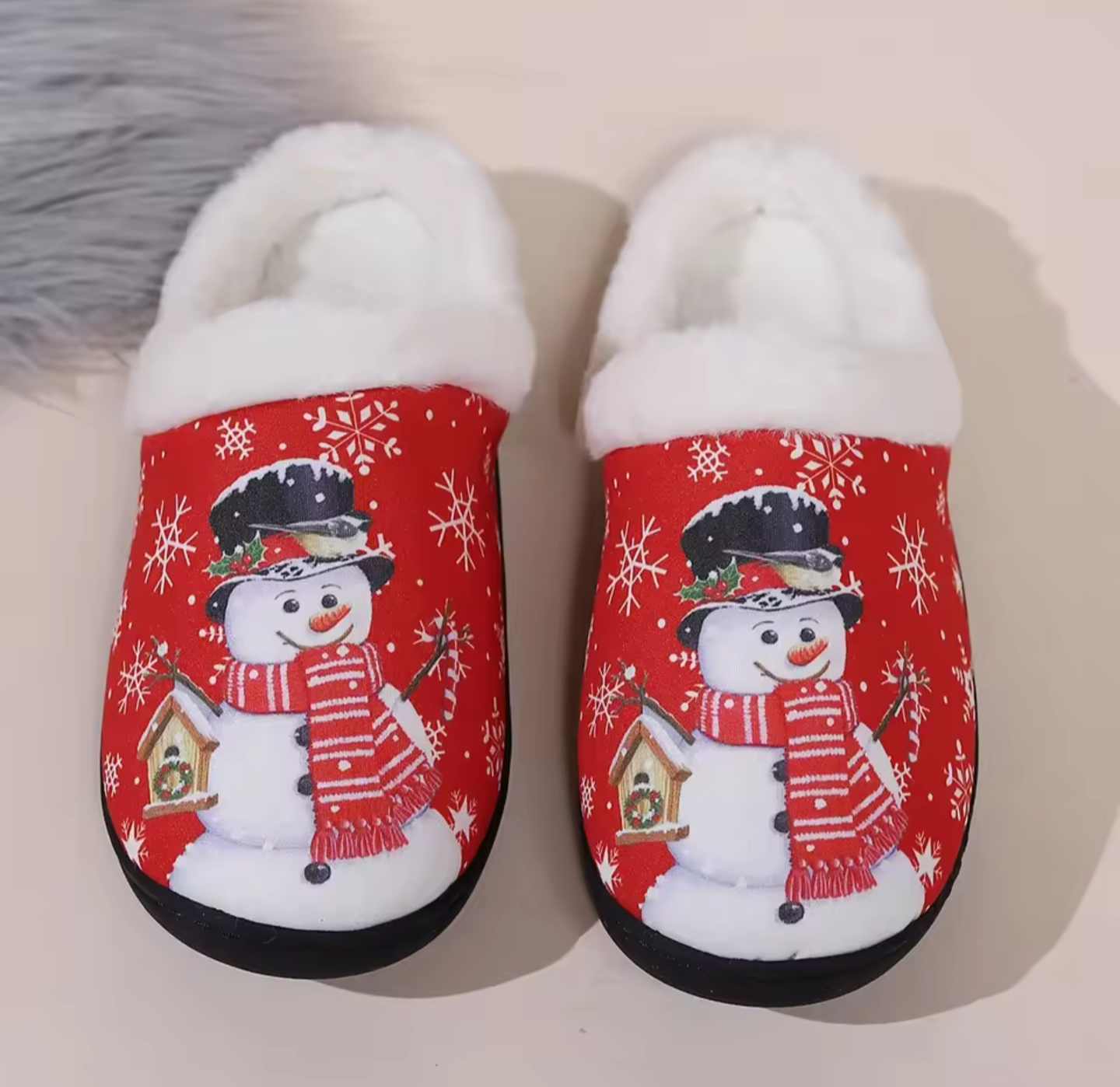 Christmas Snowman Plush Slippers