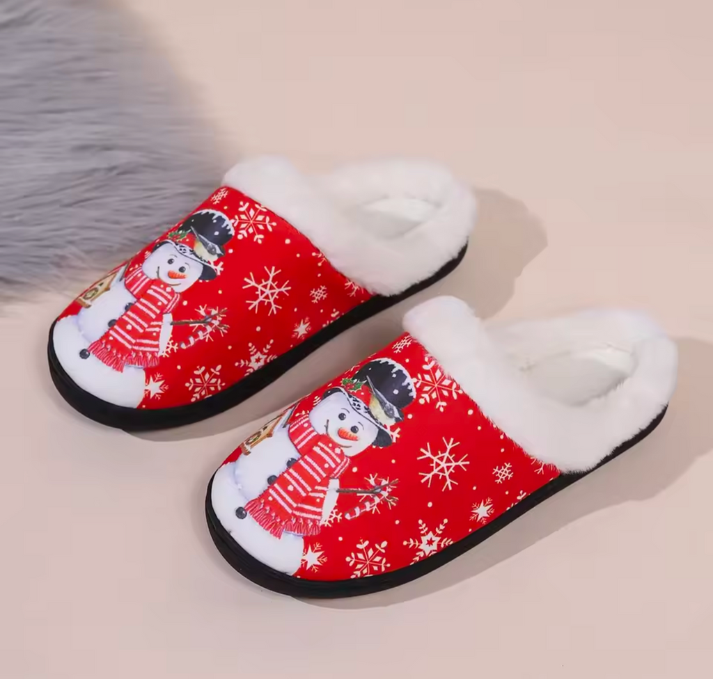 Christmas Snowman Plush Slippers
