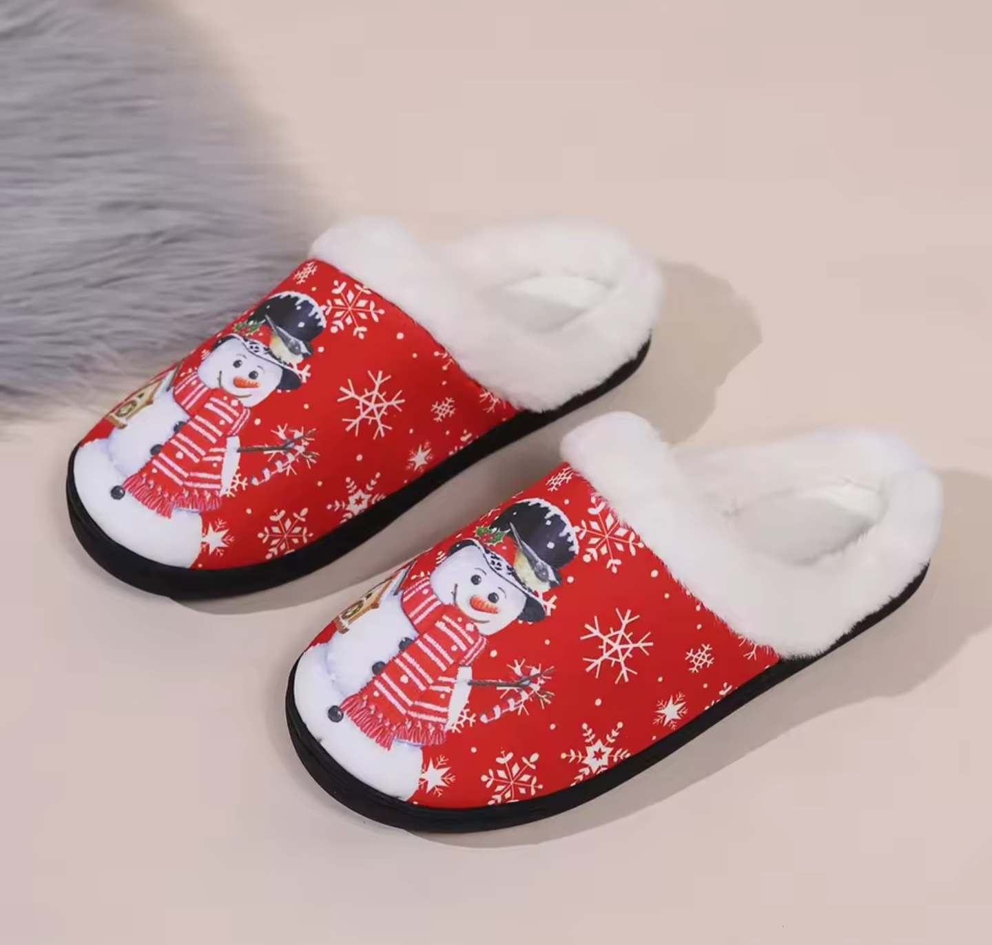 Christmas Snowman Plush Slippers