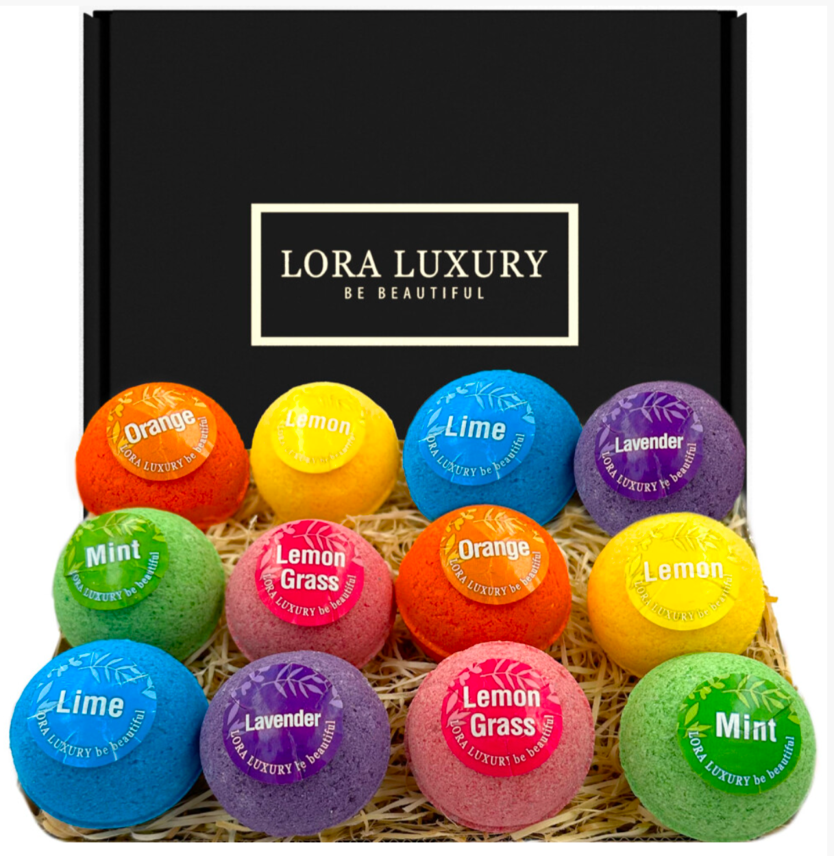 Bath Bombs - Gift Set - Shea & Coco Butter -12 Bubble Bath with Esential Oil -Natural Ingredients -