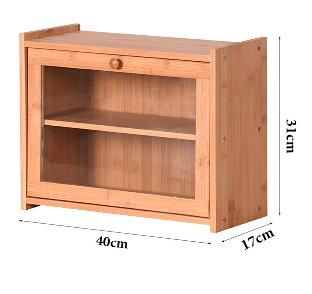 Bamboo Bread Bin with Clear Flip-Down Door