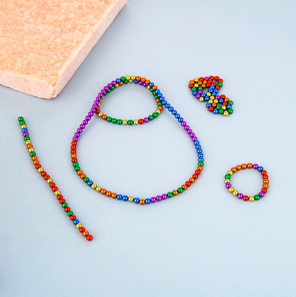 512PCS Rainbow Magnetic Balls Puzzle Set – 3mm Stress Relief Desk Toy