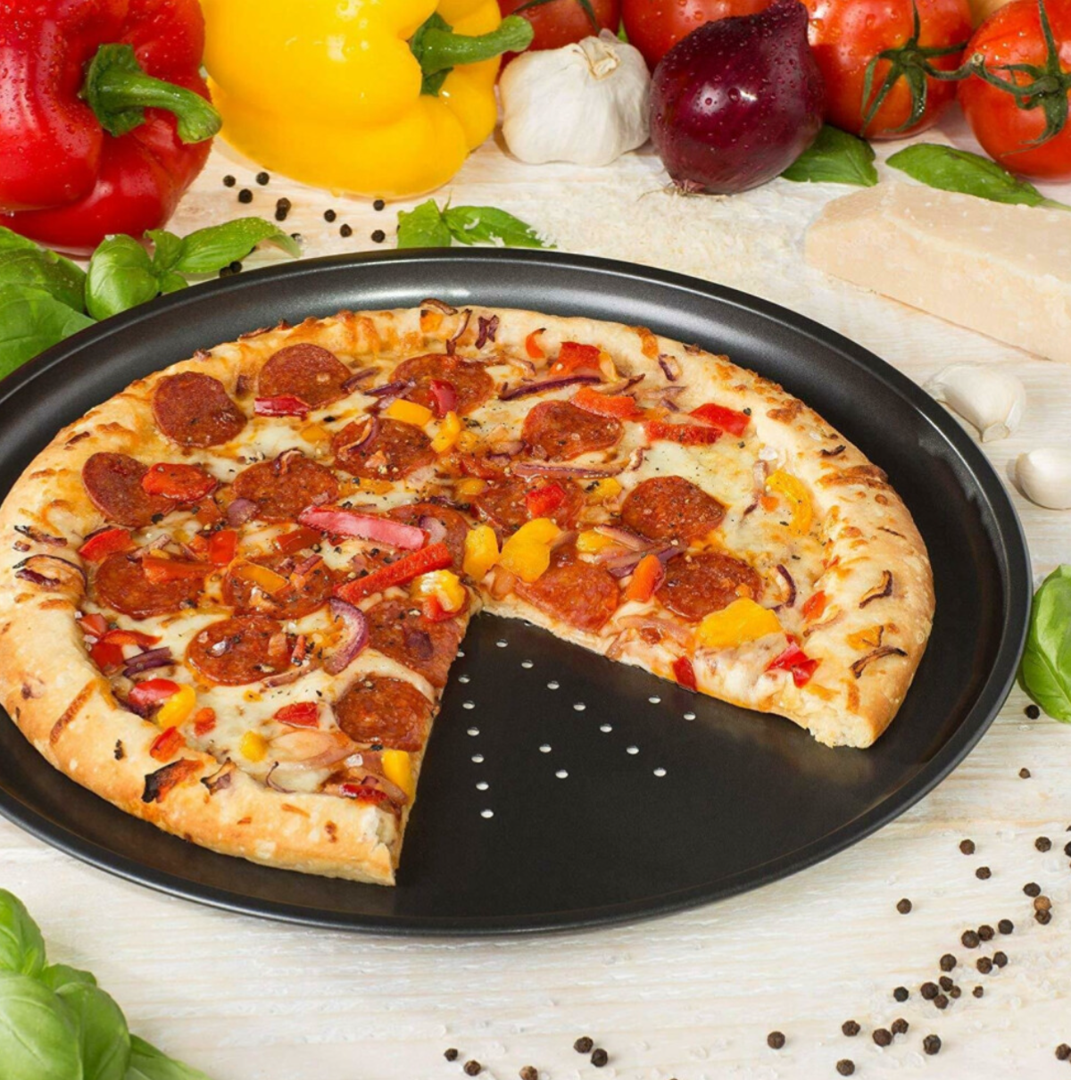 GEEZY Large 32cm Non-Stick Carbon Steel Pizza Tray
