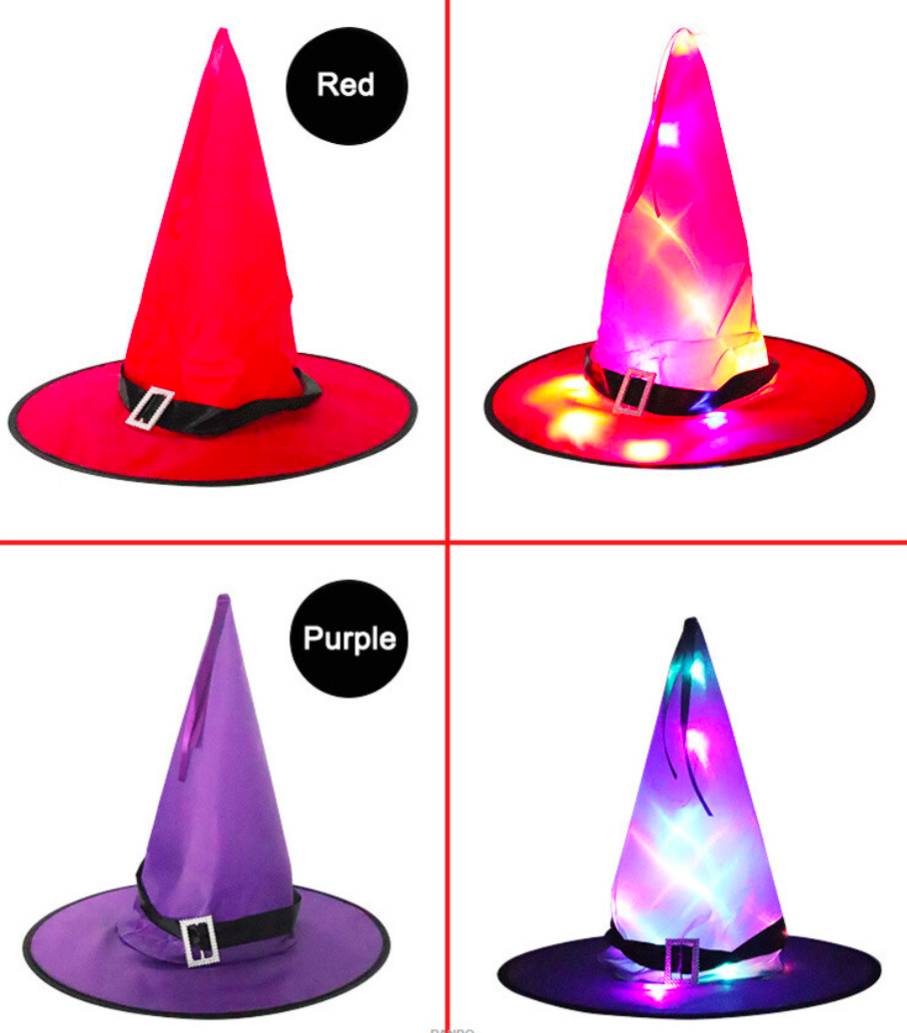 Halloween LED Light Up Witch Hat