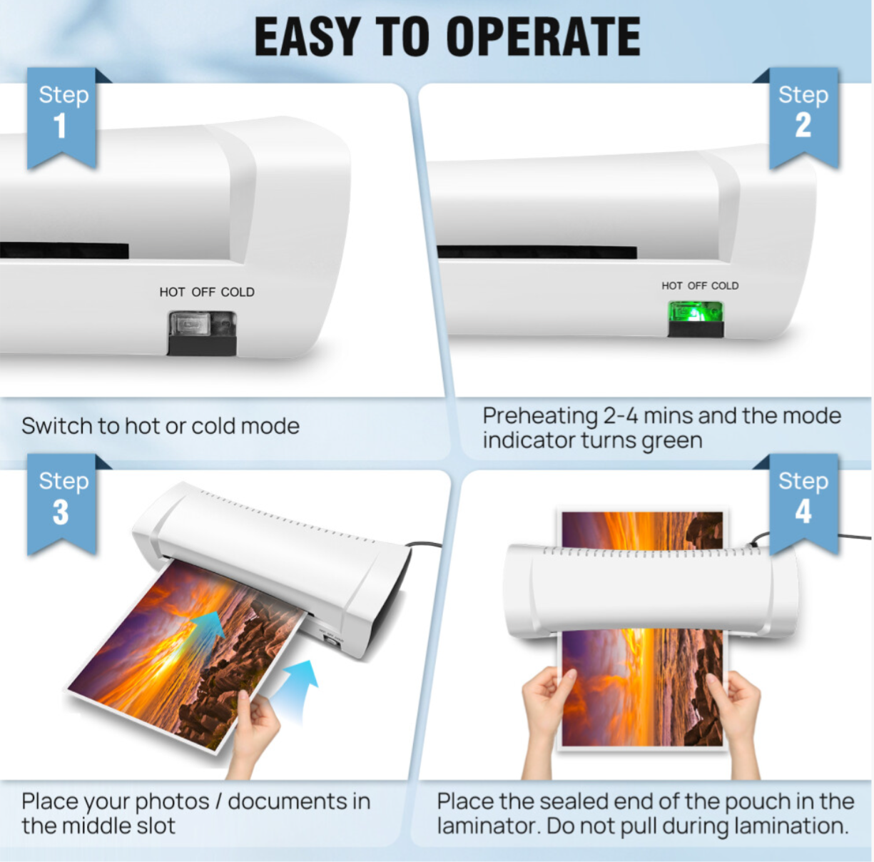 A4 Laminator Machine – Hot & Cold, Anti-Jam