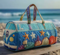 Quilted Coastal Beach Weekender Bag