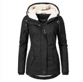 Women’s Black Faux Fur Lined Hooded Winter Parka Coat