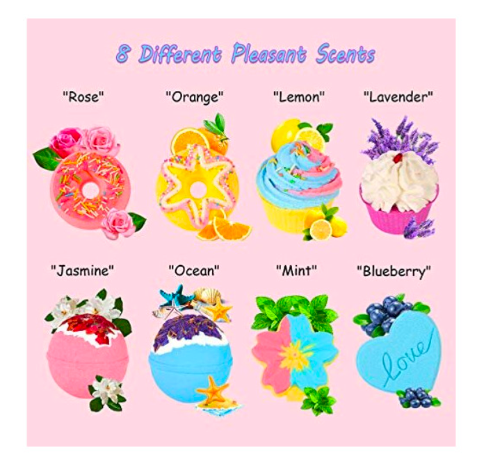8 Large Handmade Bath Bomb Gift Set