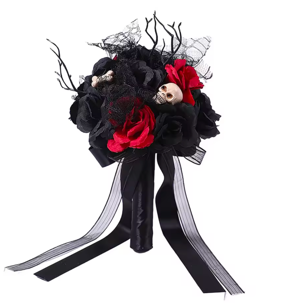Gothic Skull & Rose Bouquet