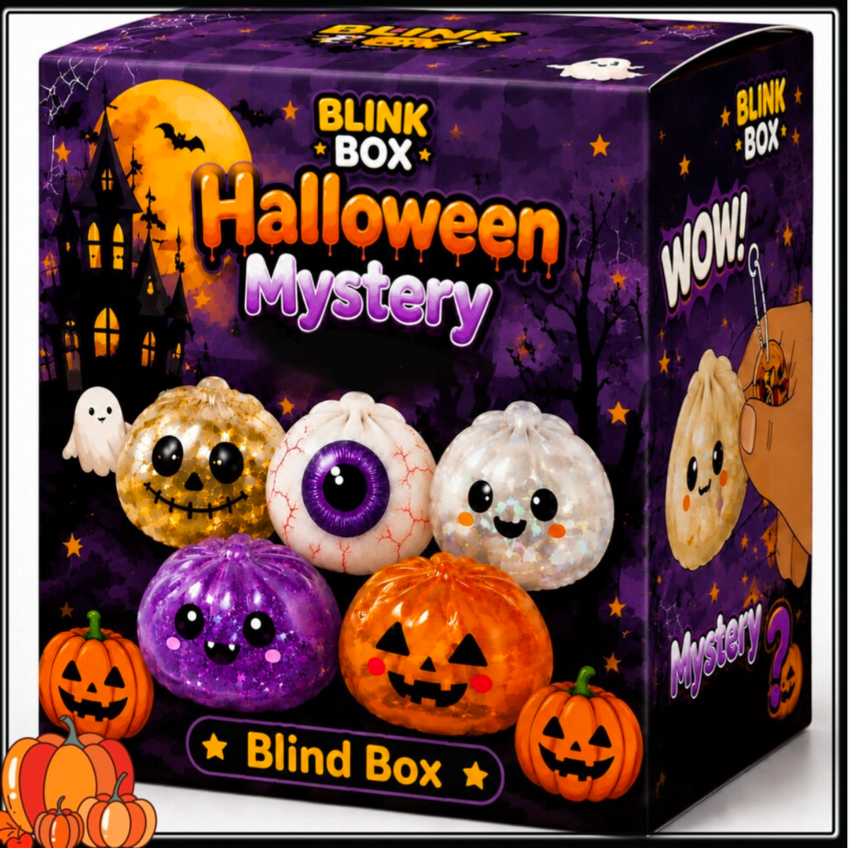 5Pcs Halloween Ghost Squeeze Toys – Spooky Sensory Fidget Toys for Kids & Adults 👻🎃