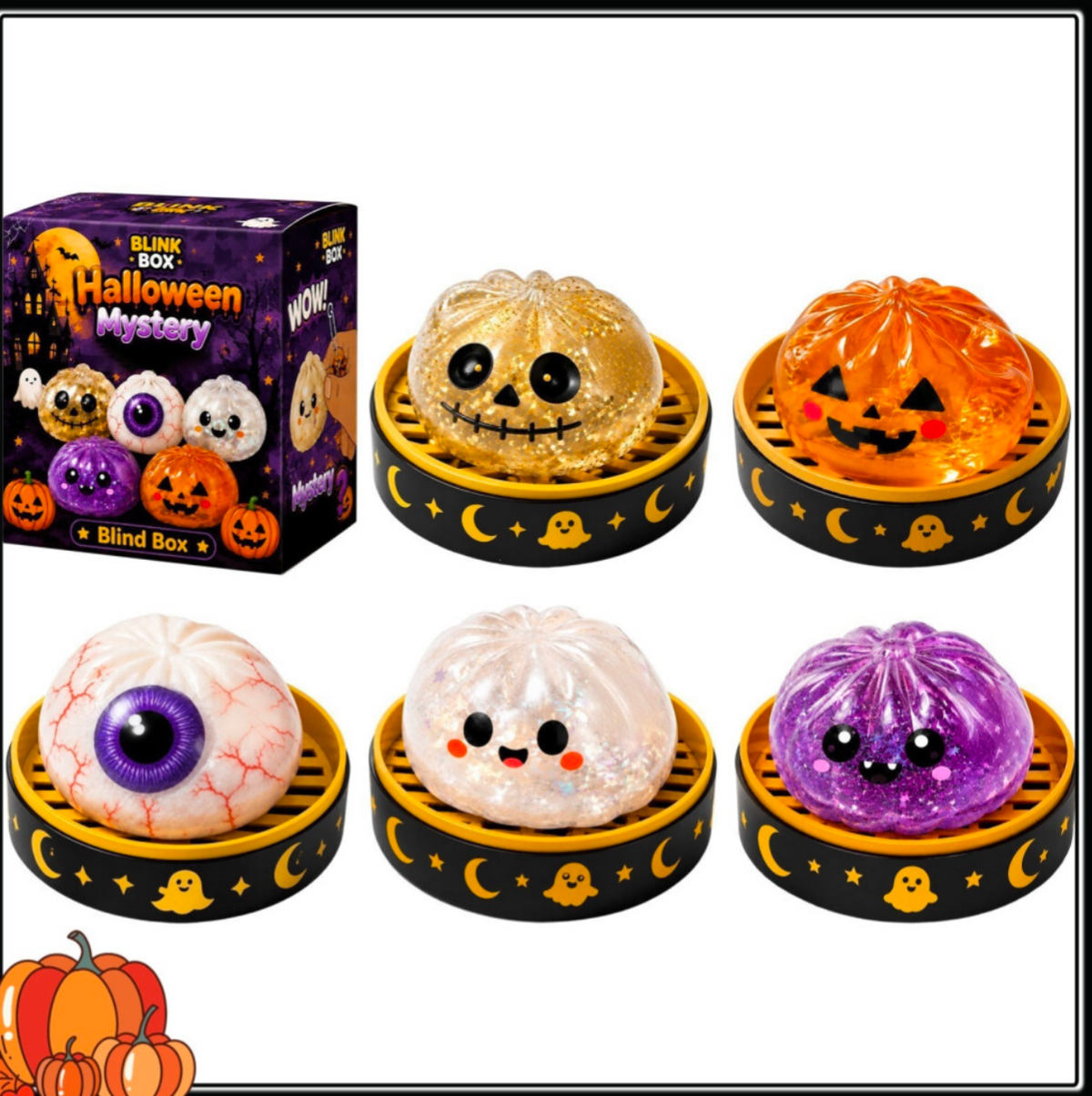 5Pcs Halloween Ghost Squeeze Toys – Spooky Sensory Fidget Toys for Kids & Adults 👻🎃