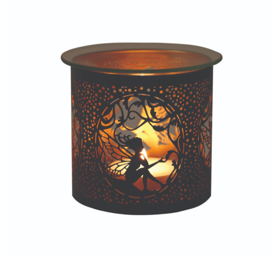 Aroma Metal Silhouette Wax Melt Burner & Candle Holder – Black & Gold Fairy