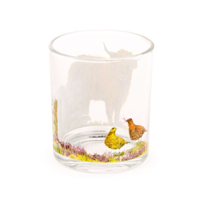 Glass Tumbler Set of 2 250ml - Jan Pashley Highland Coo Cow Tumblers