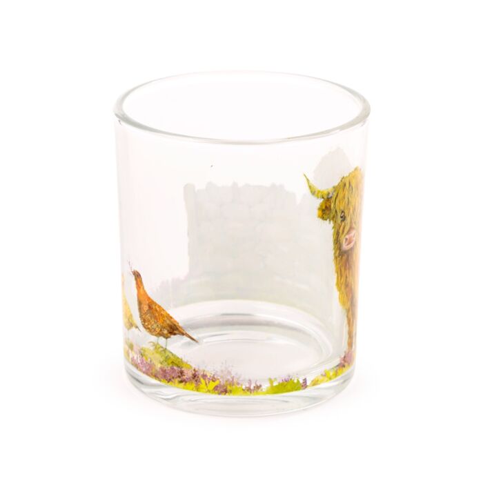 Glass Tumbler Set of 2 250ml - Jan Pashley Highland Coo Cow Tumblers