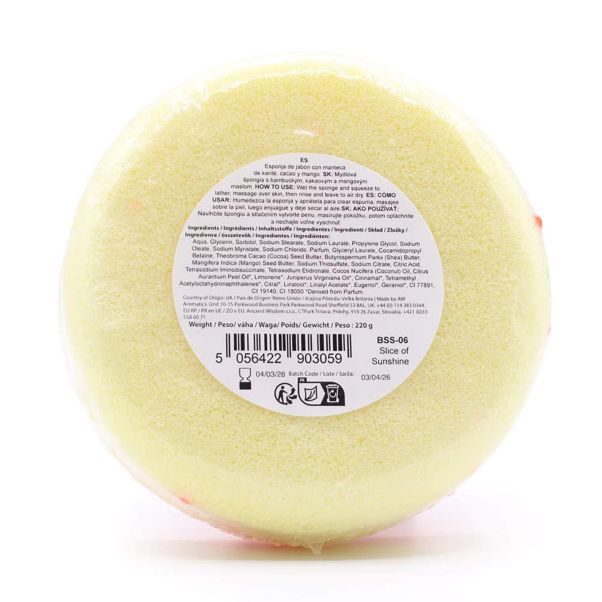 Butter Bubble Soap - Slice of Sunshine Soap sponge