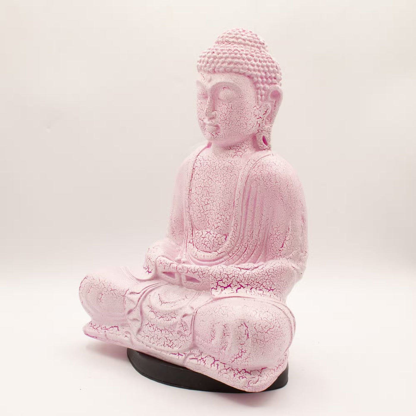 Meditation Buddha Lamp Cherry Crackle - Oval Stand - Truly Yours