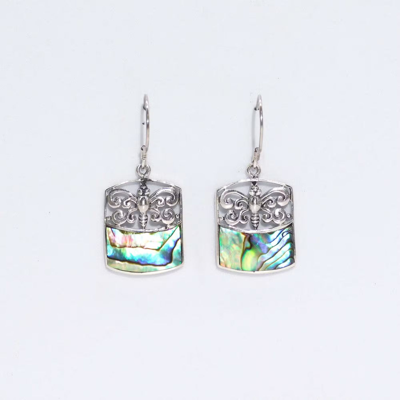 Shell & Silver Earrings - Dragonfly - Abalone - Truly Yours