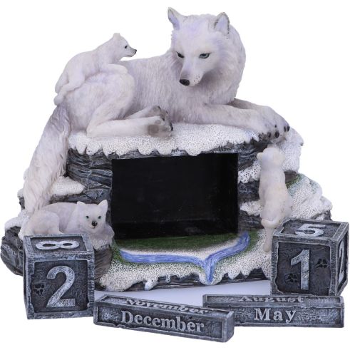 Mother's Watch White Wolf and Pups Calendar - Truly Yours