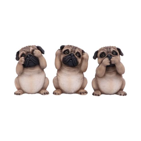 Three Wise Pugs 8.5cm Ornament