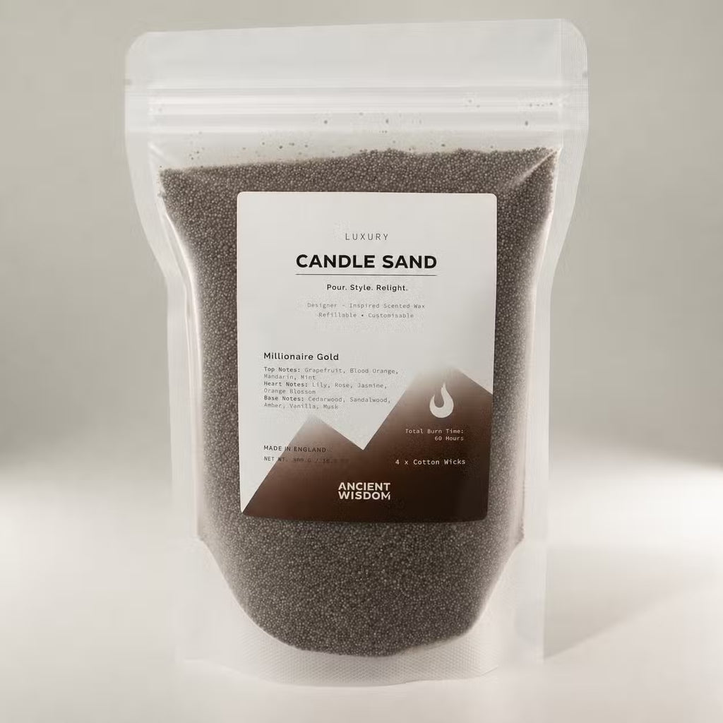Fragranced Candle Sand - Chocolate Brown - Millionaire Gold - 300g