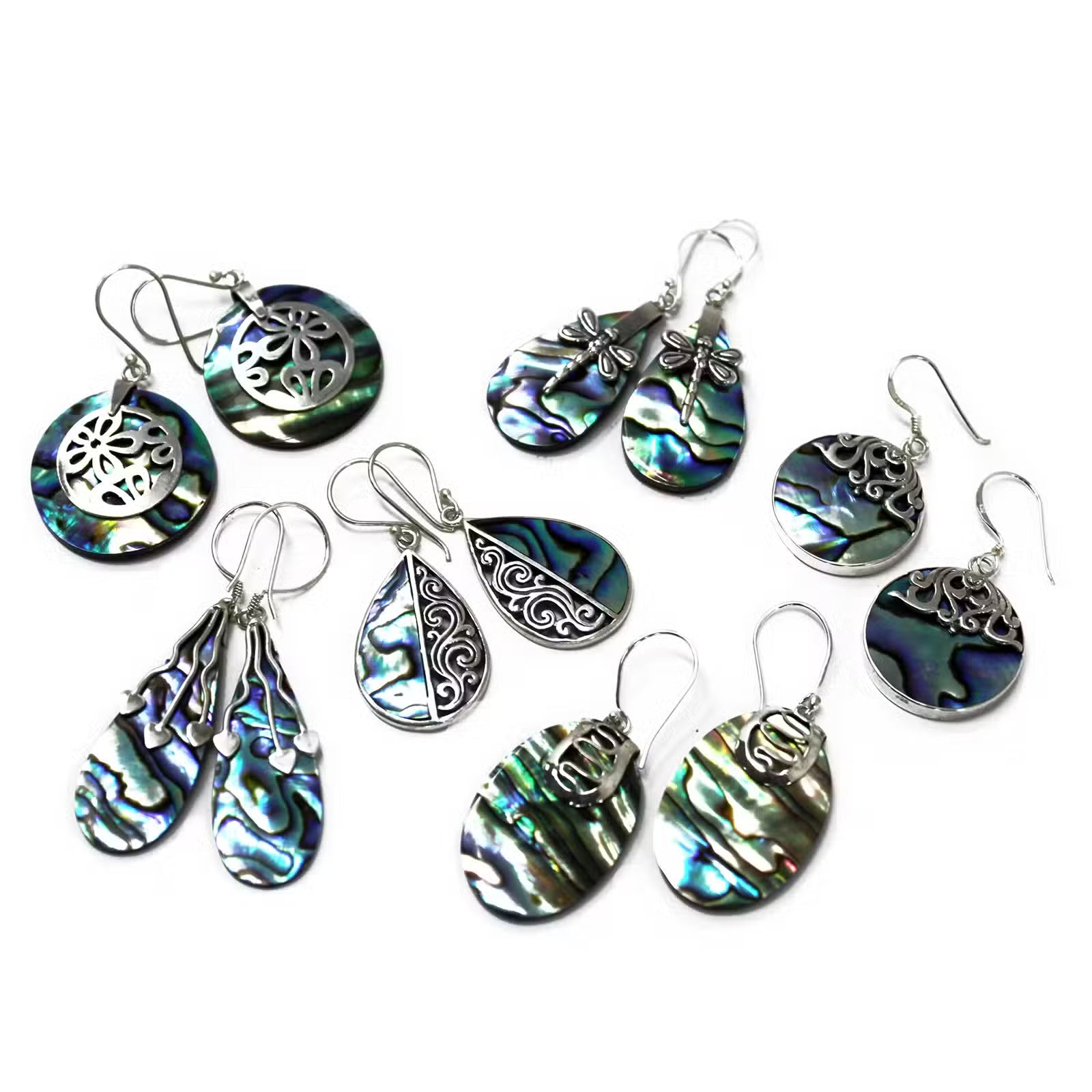 Shell & Silver Earrings - Abalone - Truly Yours