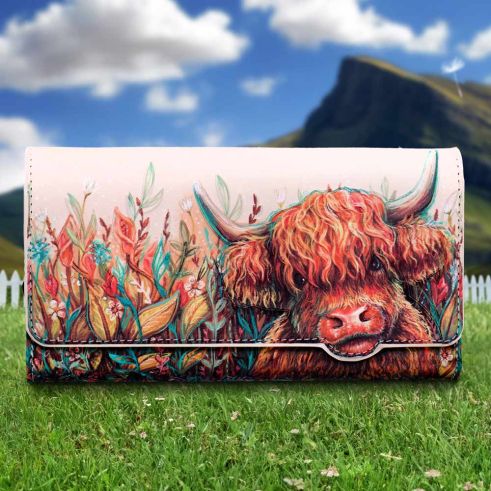 Highland Cow Embossed Purse 18.5cm Purse