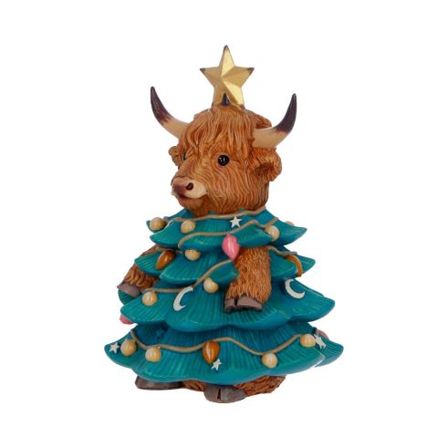 Winter Highland Cow Christmas Tree 13.5cm