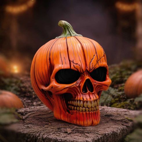 The Spirit of Halloween Pumpkin Skull Figurine – 17.5cm