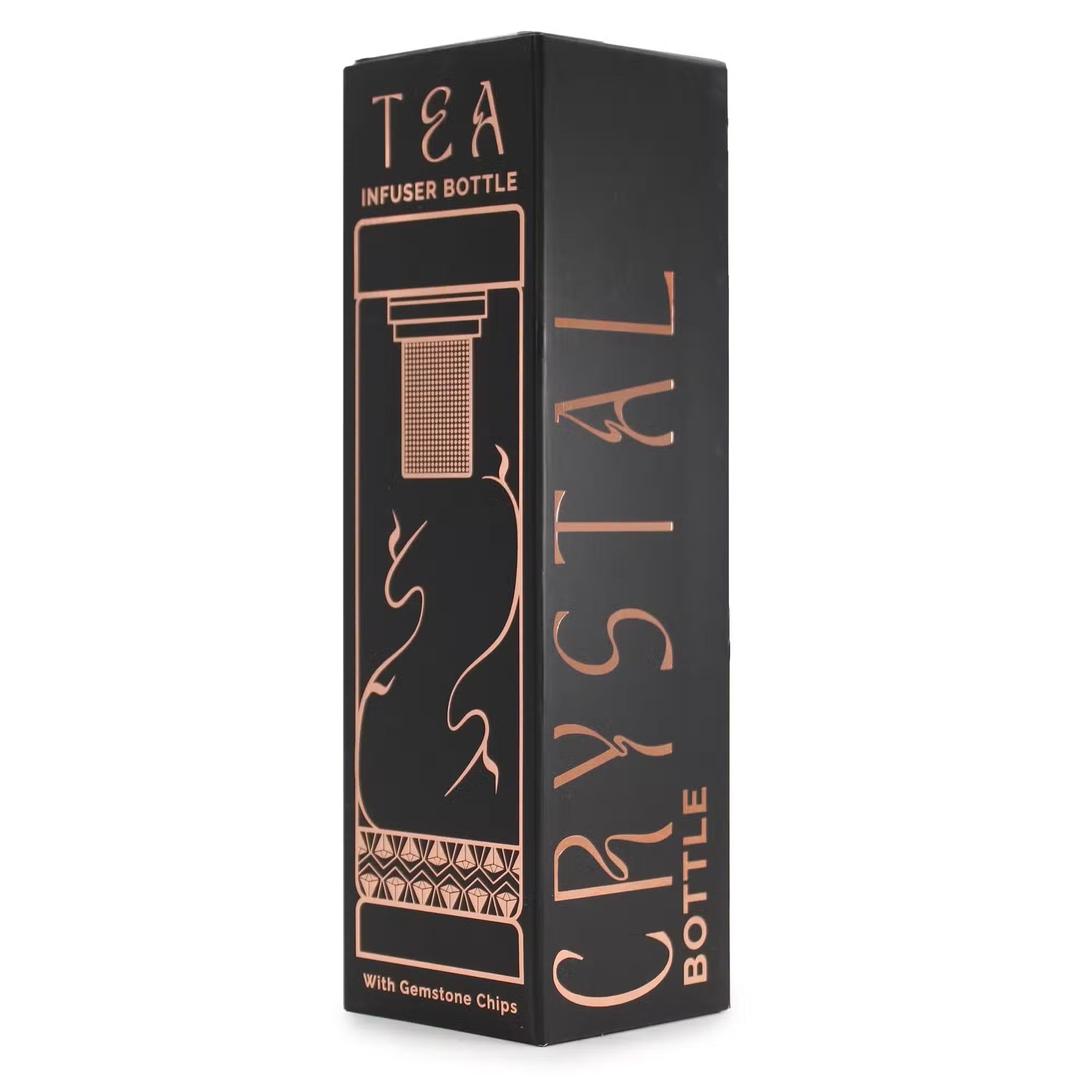 Crystal Glass Tea Infuser Bottle - Rose Gold - various Infuser bottle