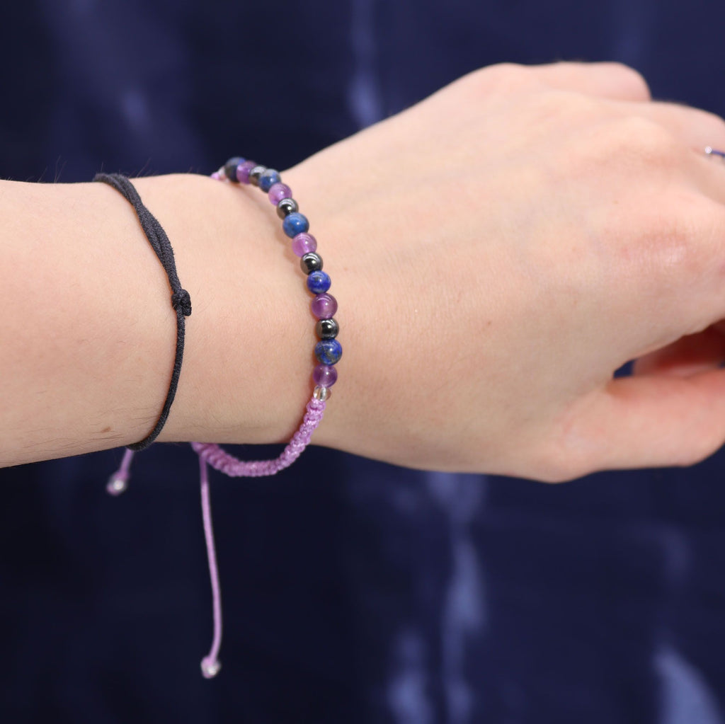 Zodiac Crystal Candle with Gemstone Bracelet - Aquarius Zodiac Crystal Candles with Gemstone Bracelet