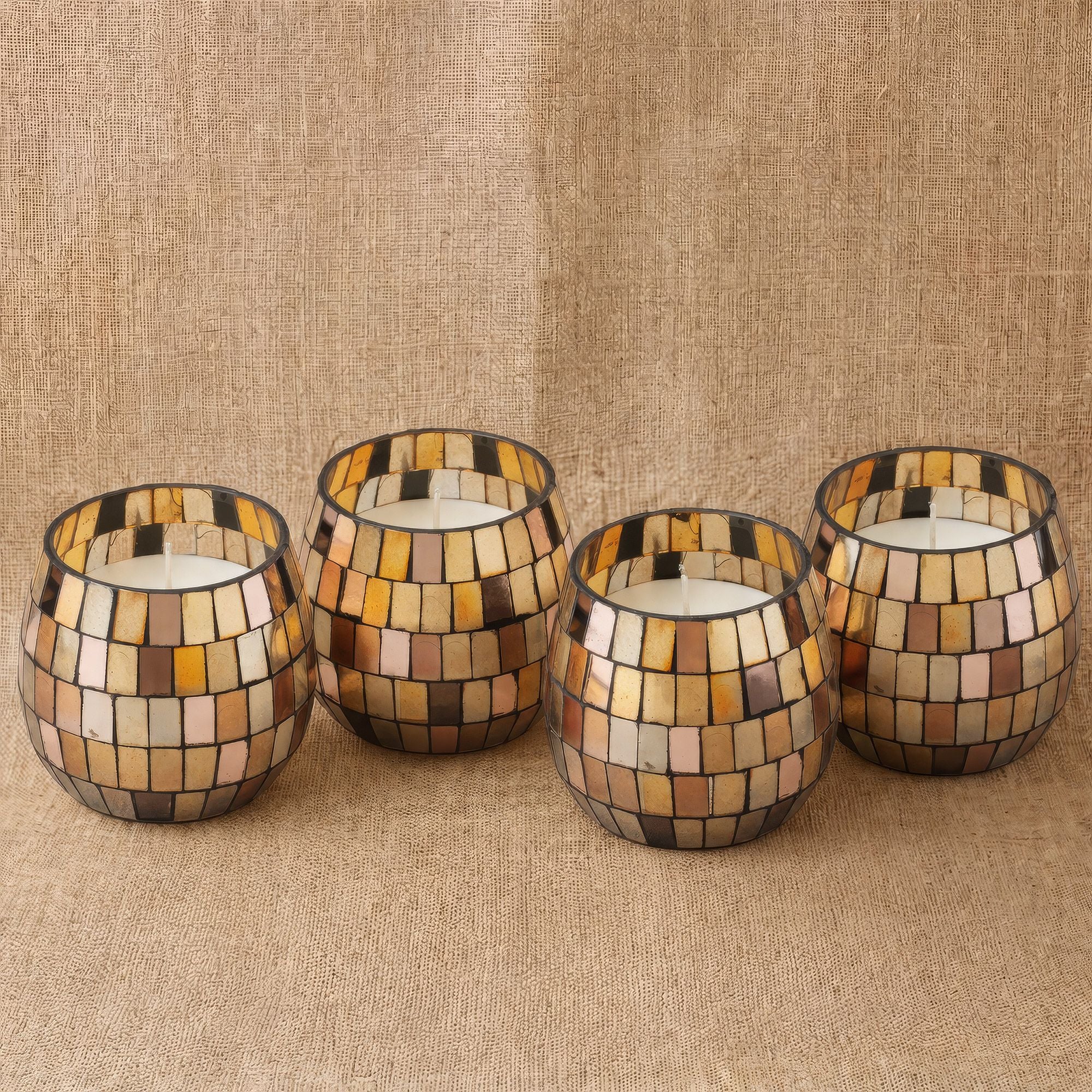 Small Glass Jar Candles - Amber Mosaic - Truly Yours