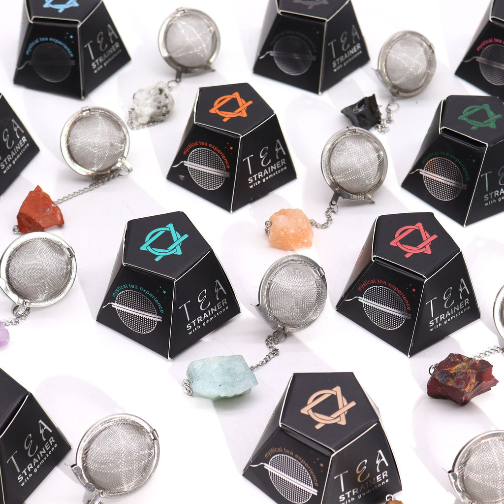 Raw Crystal Gemstone Tea Strainer - Aquamarine Raw Crystal Gemstone Tea Strainer