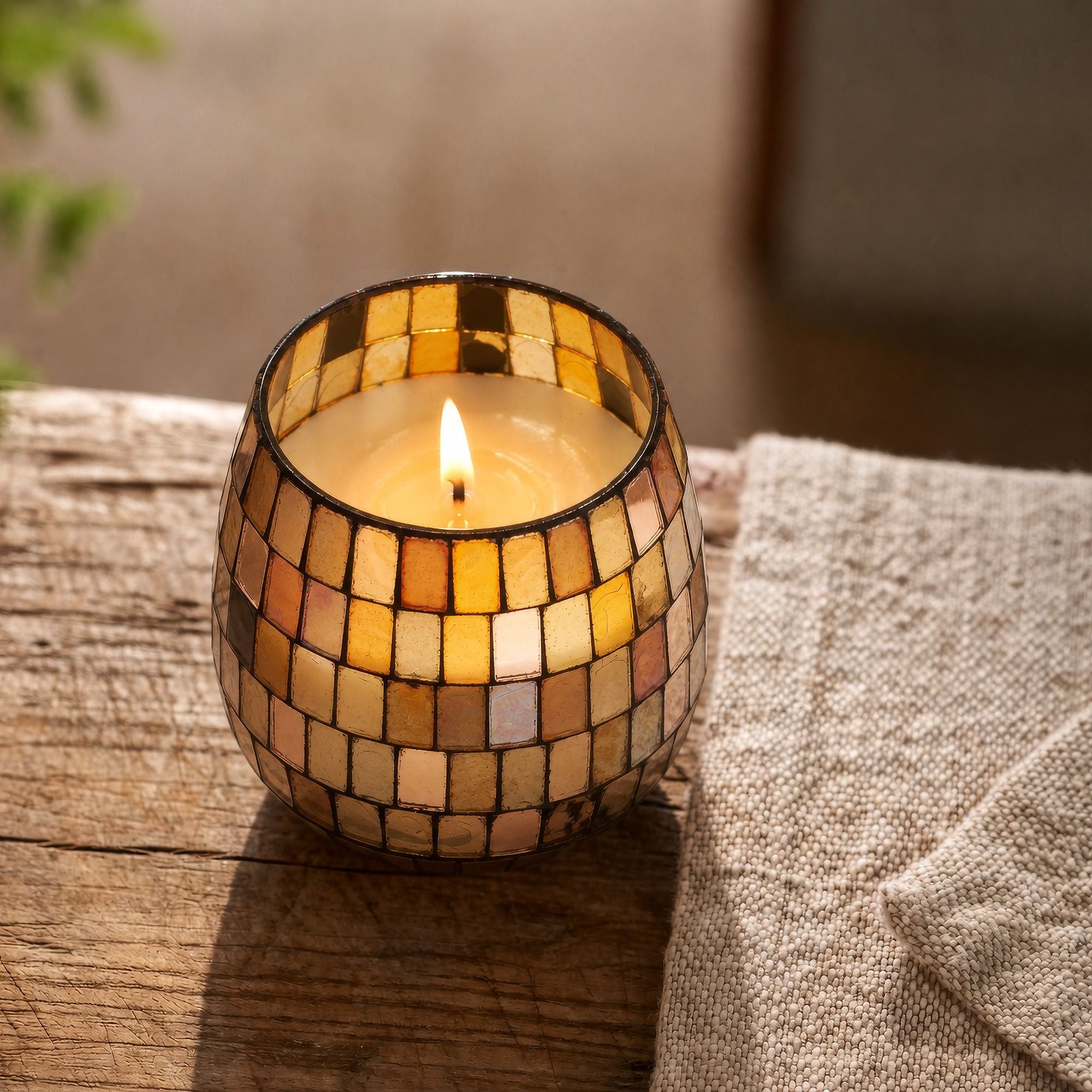 Small Glass Jar Candles - Amber Mosaic - Truly Yours