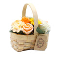 Medium Orange Bouquet in Wicker Basket Soap Flower Bouquets