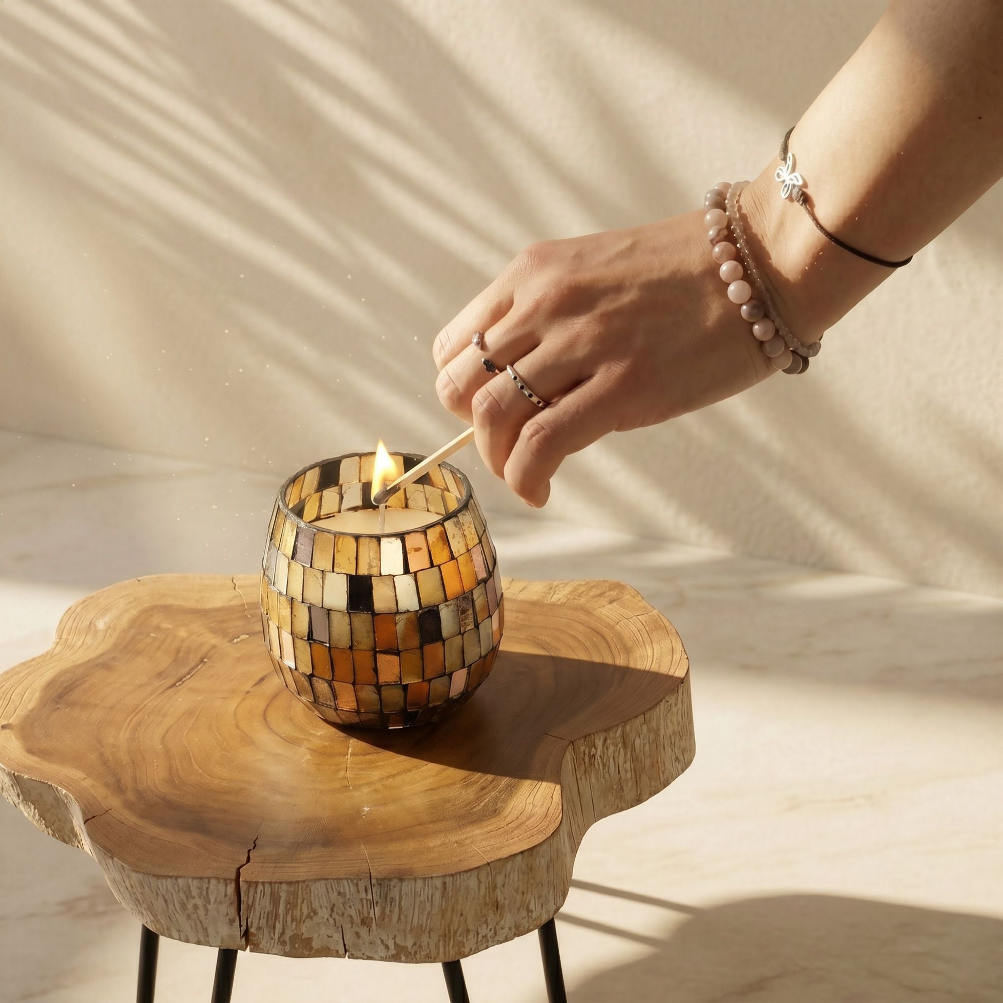 Small Glass Jar Candles - Amber Mosaic - Truly Yours