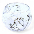 Natural Floral Glass - Bowl Candle Holder - Margarita - (8x10cm) Natural Floral Glass Candle Holders