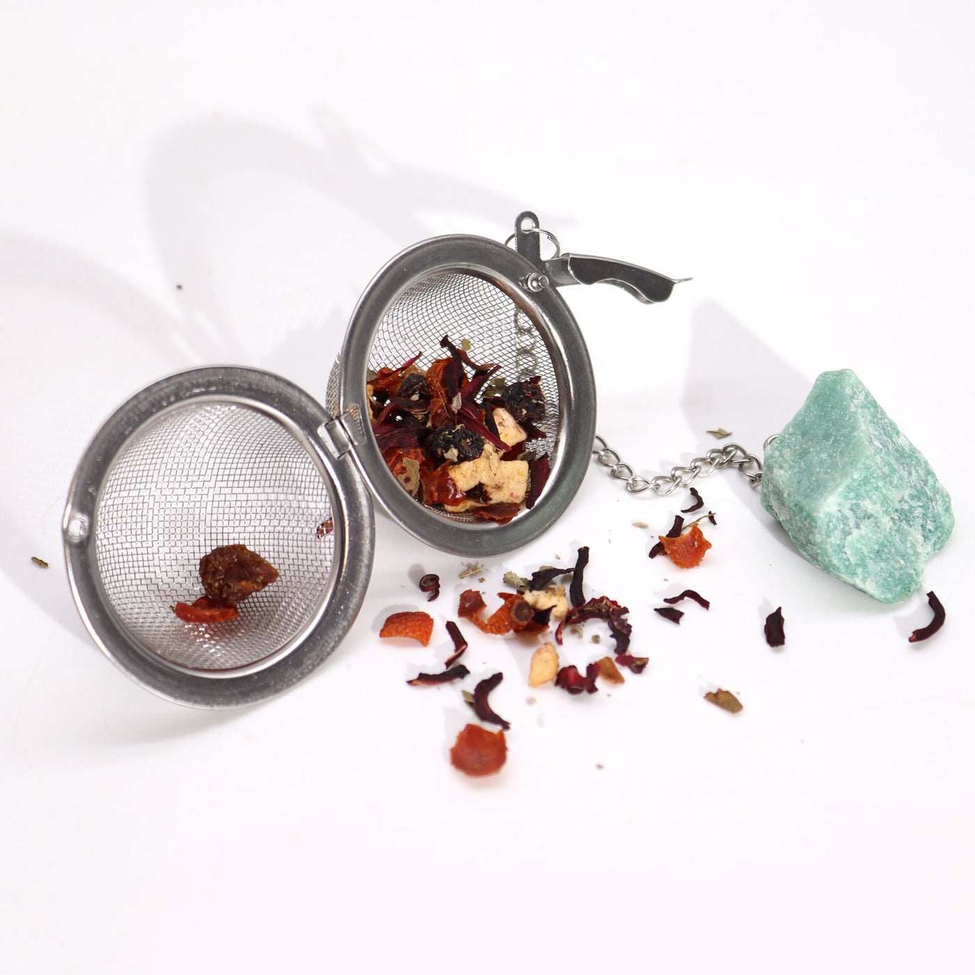 Raw Crystal Gemstone Tea Strainer - Gold Tigers Eye Raw Crystal Gemstone Tea Strainer