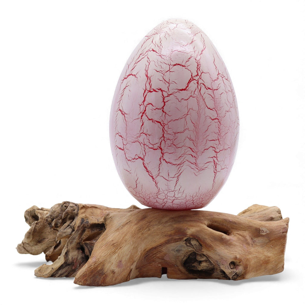 DriftGlow Lamp Crackle Fire Egg Shade - Orange DriftGlow Lamps