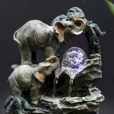 Tabletop Water Feature - 30cm - Golden Meditating Buddha Tabletop Water Features