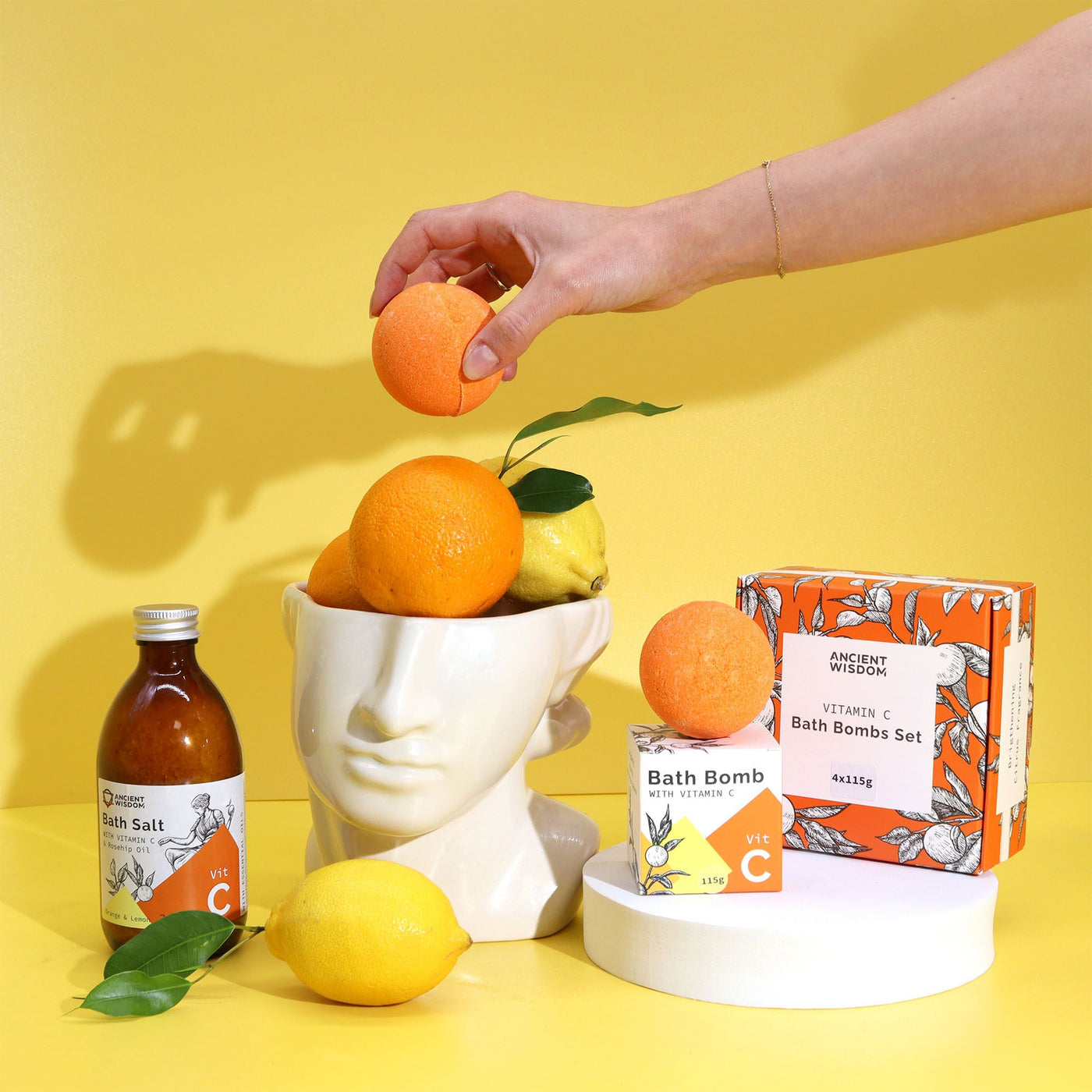 Set of 4 Vitamin C Bath Bombs – Aromatherapy Quartet - Truly Yours