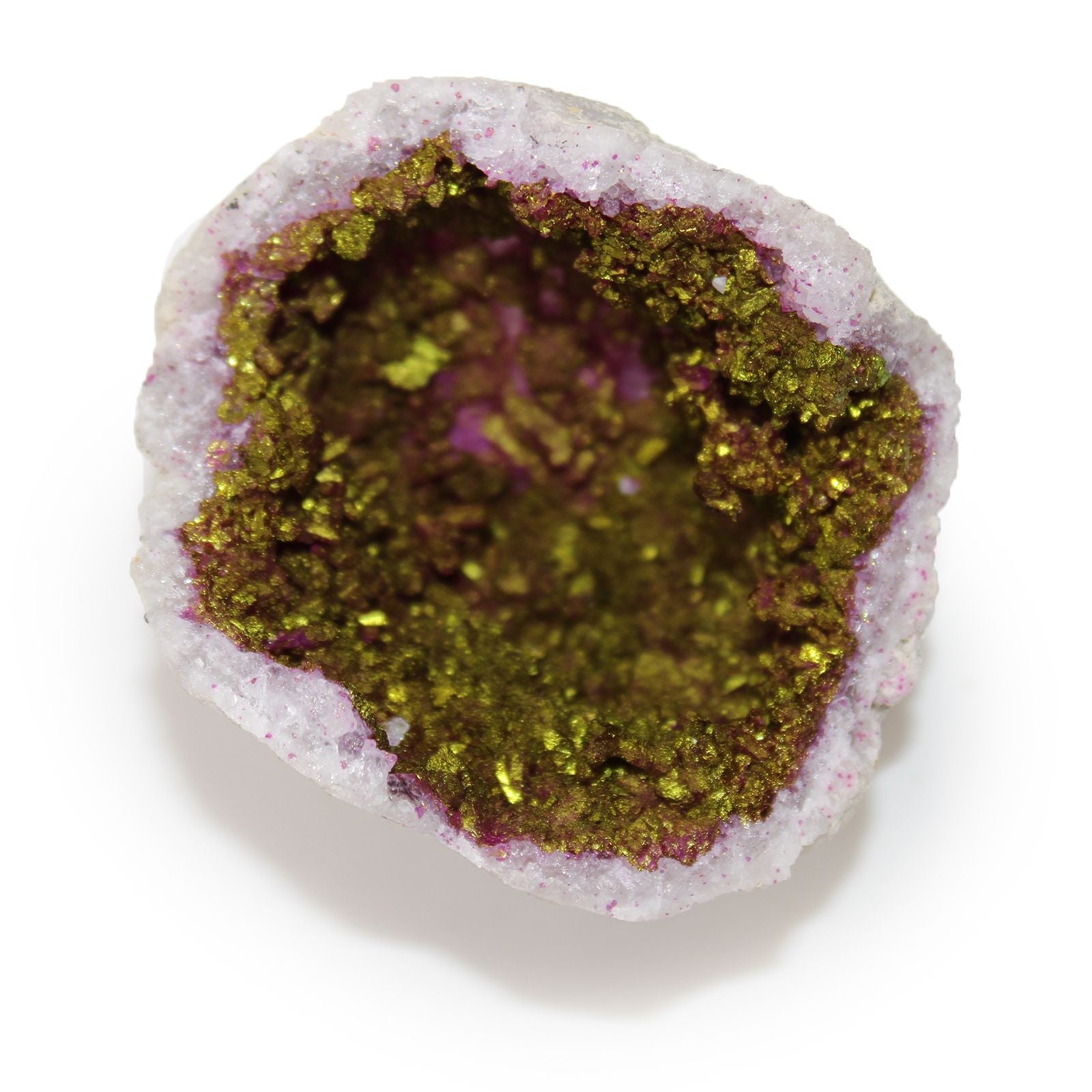 Coloured Calsite Geodes - Natural Rock - Pink & Gold Coloured Calcite Geodes