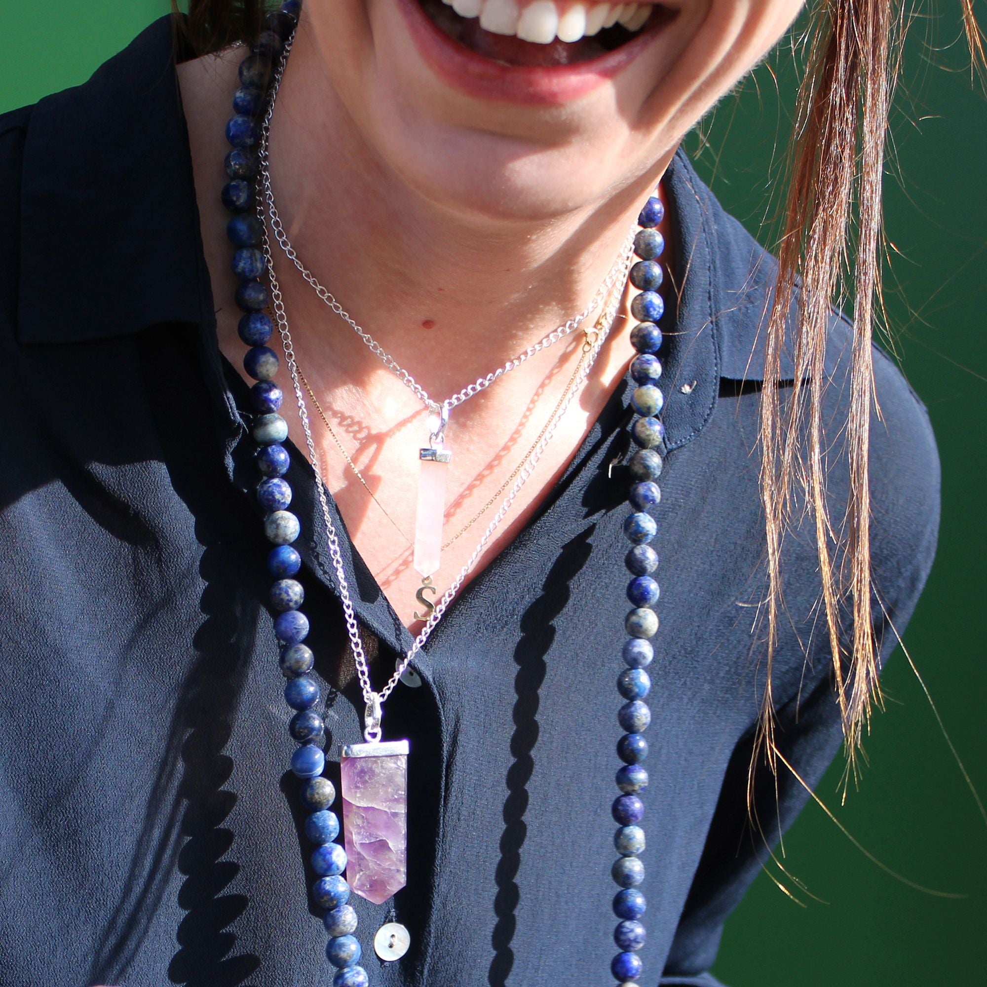 Gemstone Classic Point Pendant - Rose Quartz - Truly Yours