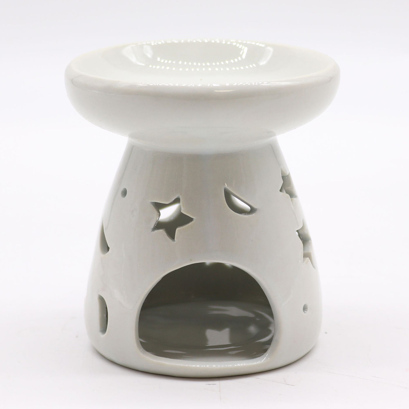 Lrg Classic White or Black Oil Burner - Moon & Star - Truly Yours