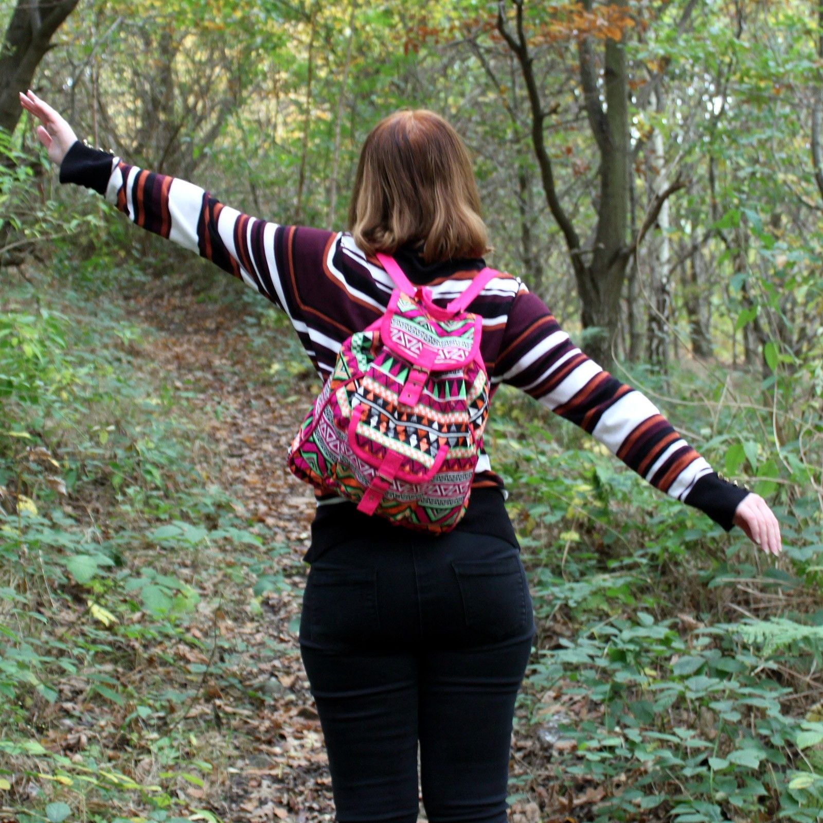 Jacquard Backpack Bag - Various Colours
