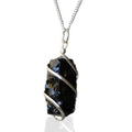 Cascade Wrapped Gemstone Necklace - Rough Black Onyx - Truly Yours