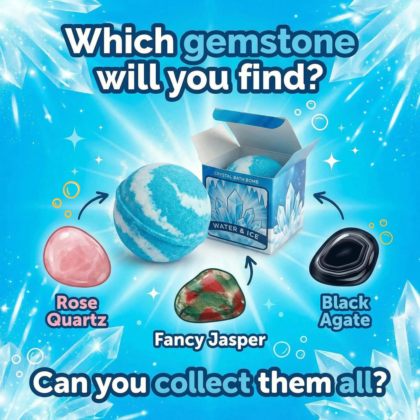 Elemental Crystal Bath Bomb - Water - Truly Yours