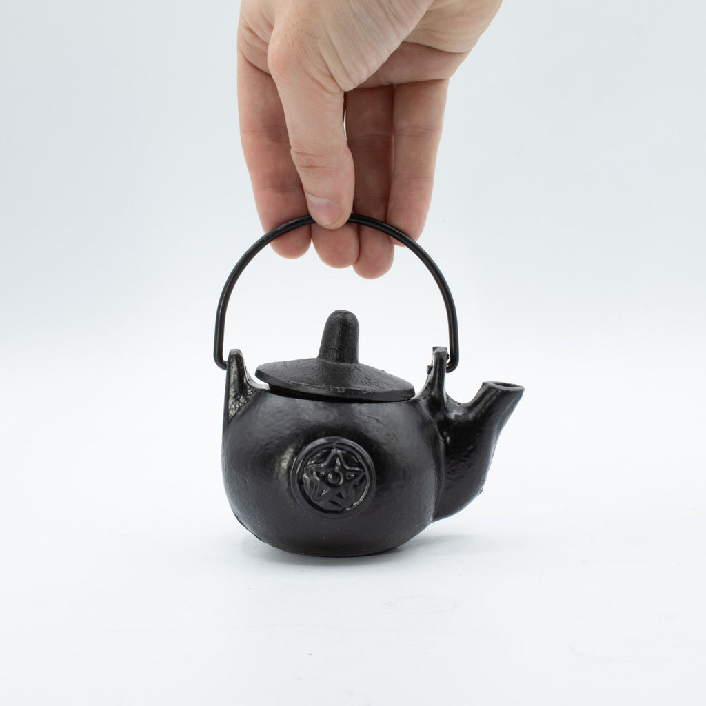 Small Cast Iron Ritual Pot with Pentagon 8x8x10cm - Truly Yours