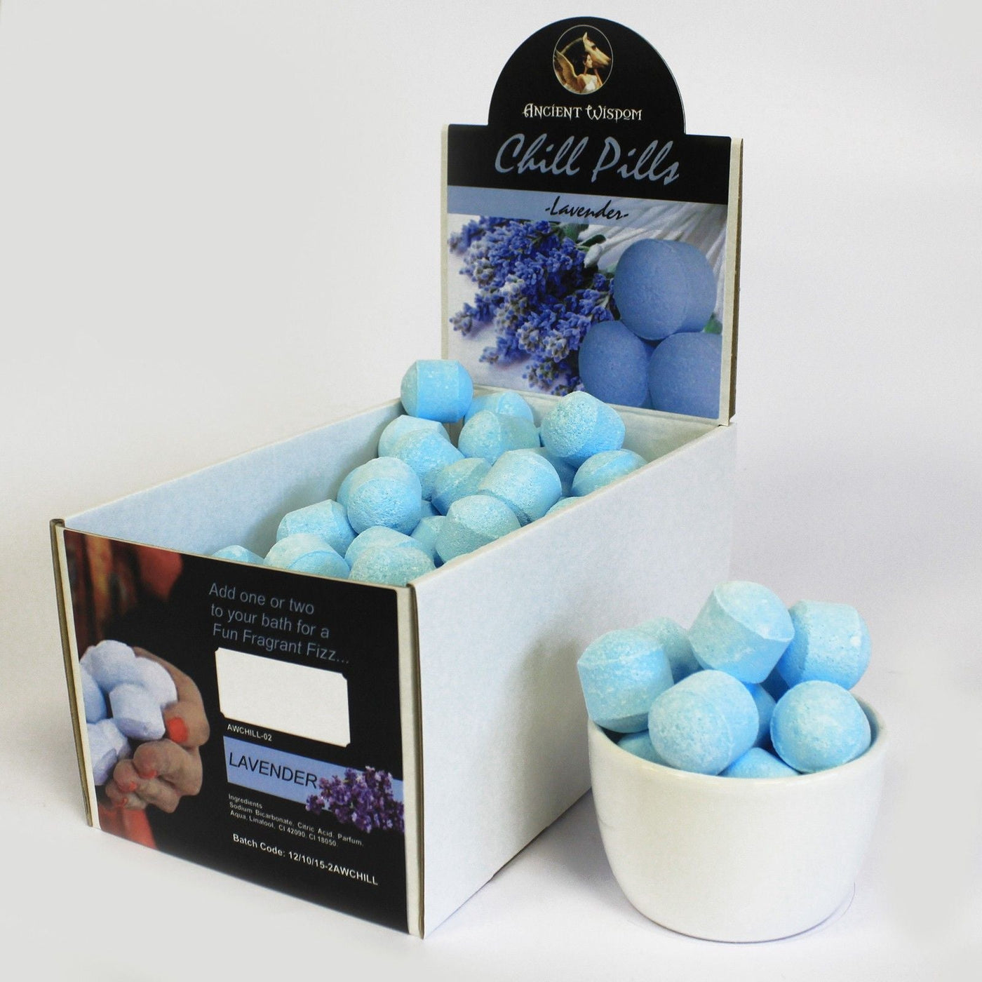 1.3Kg Box of Chill Pills (Mini Bath Bombs) - Lavender Box of Chill Pills 1.3Kg