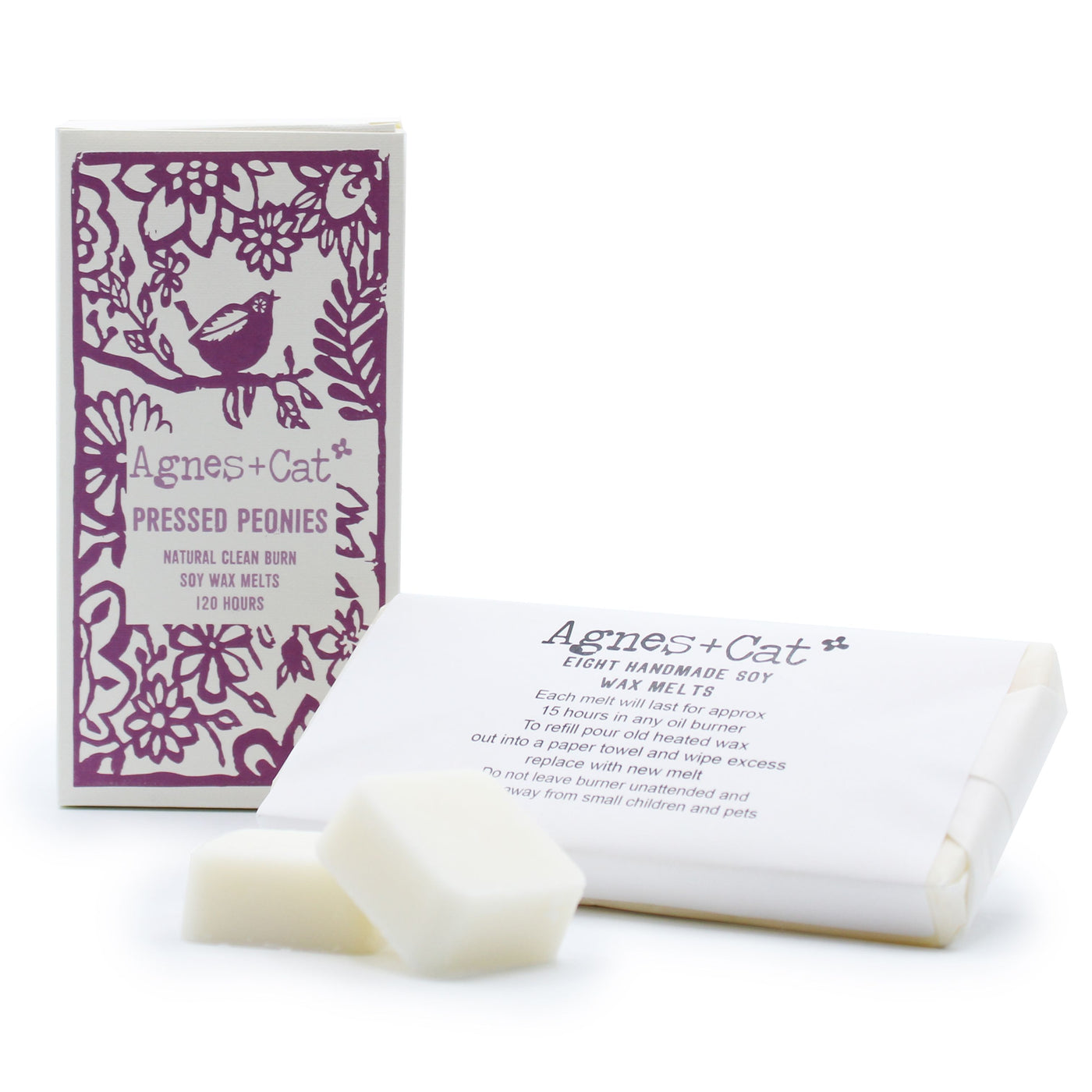 Agnes + Cat Box of 8 Wax Melts - Pressed Peonies - Truly Yours