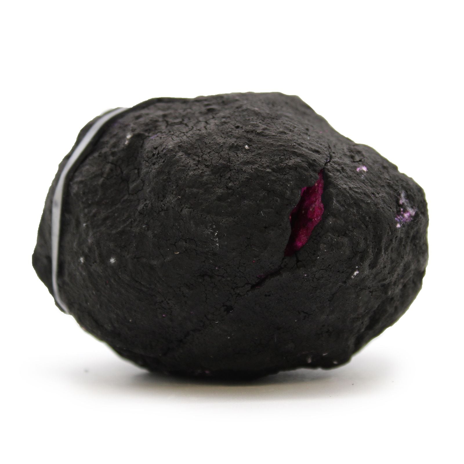 Coloured Calsite Geodes - Black Rock - Dark Red / Pink Coloured Calcite Geodes